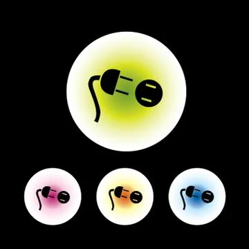 Plug icon set Stock Illustration