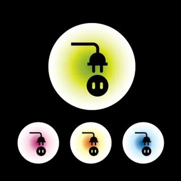 Plug icon set Stock Illustration