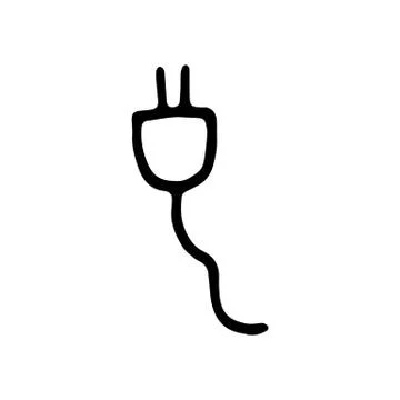 Plug icon. sketch isolated object Stock Illustration