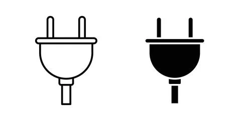 Plug icon. Style is flat and line symbol Stock Illustration