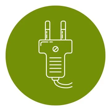 Plug icon in thin line style Stock Illustration
