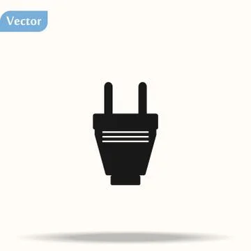 Plug Icon. uk electric plug icon. Illustration style is flat iconic black sym Stock Illustration