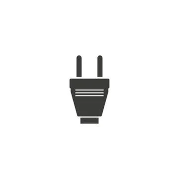 Plug Icon. uk electric plug icon. Illustration style is flat iconic black sym Stock Illustration