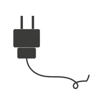 Plug Icon. uk electric plug icon. Illustration style is flat iconic black sym Illustrazione stock