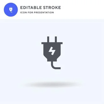 Plug icon vector, filled flat sign, solid pictogram isolated on white, logo Stock Illustration