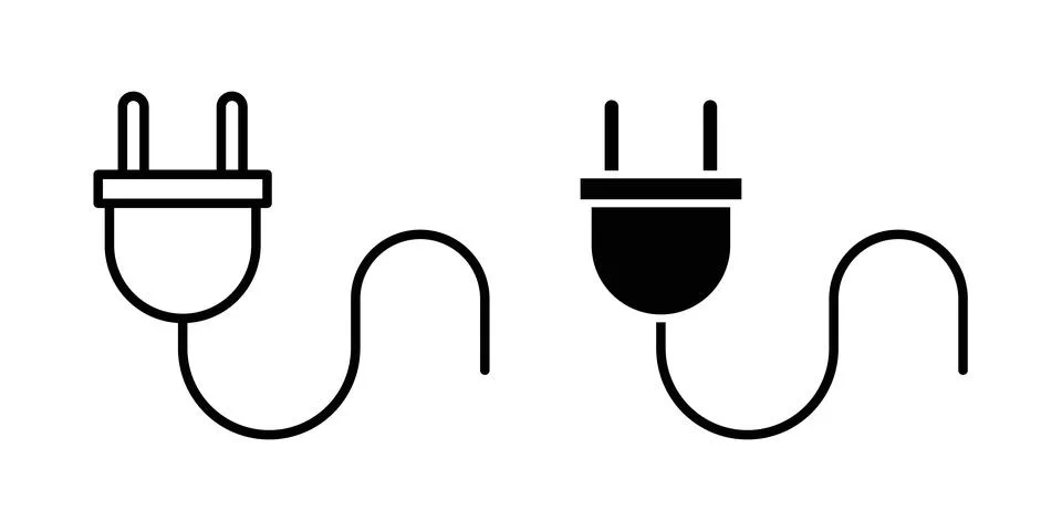 Plug icon vector, symbol, logo illustrations イラスト素材