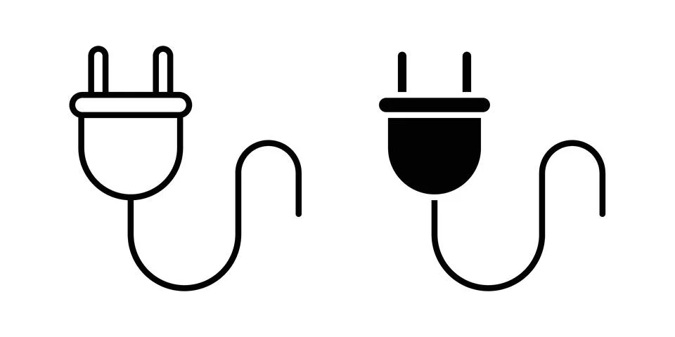 Plug icon vector, symbol, logo illustrations イラスト素材