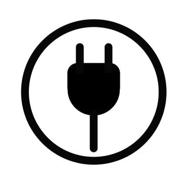 Plug in icon on white background. flat style. plug in icon for your web site Stock Illustration