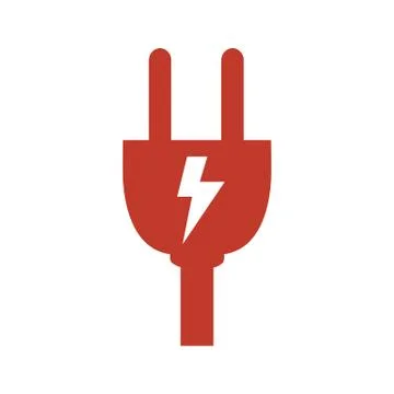 Plug icon on white background. Stock Illustration