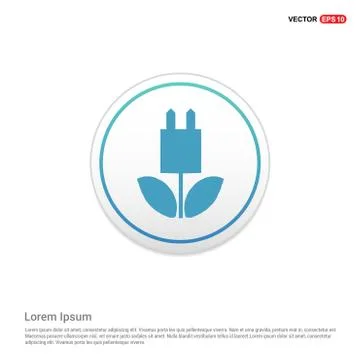 Plug Icon - white circle button Illustrazione stock