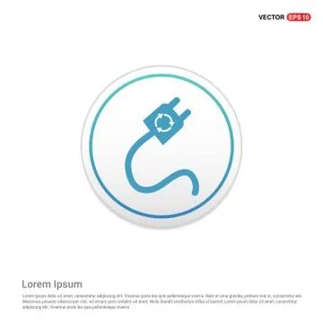Plug Icon - white circle button Illustrazione stock