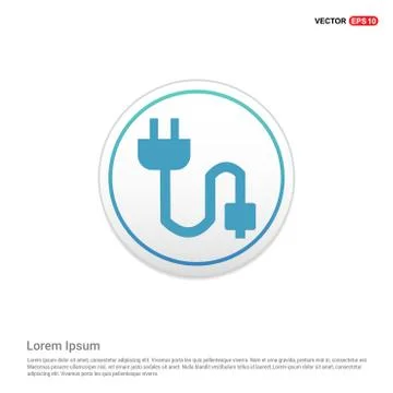 Plug-in Icon - white circle button Stockillustratie