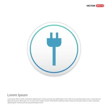 Plug in Icon - white circle button Stockillustratie