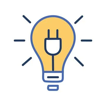 Plug idea. Electric bulb with a plug inside, symbolizing innovative and bri.. Stock Illustration