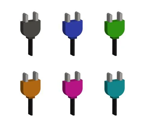 Plug illustrated on a white background Stock Illustration