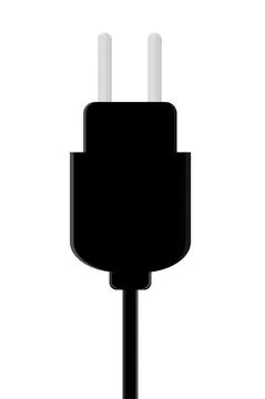 A plug input to the socket for electronics black Stock Illustration