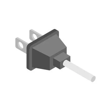 Plug isolated. Electrical appliances connected to network Stock Illustration