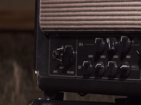 Plug Jack In Guitar Amp Stock Footage 74656839