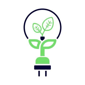 Plug, leaf, plant, tree, eco plug, plug with leaf icon Stock Illustration