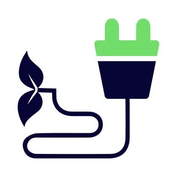 Plug, leaf, plant, tree, eco plug, plug with leaf icon Stock Illustration