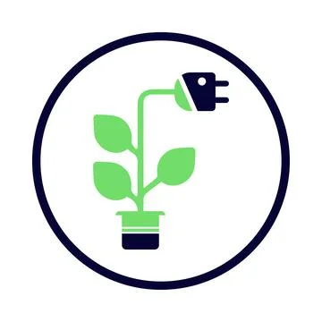 Plug, leaf, plant, tree, eco plug, plug with leaf icon Stock Illustration