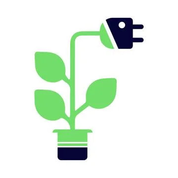 Plug, leaf, plant, tree, eco plug, plug with leaf icon Stock Illustration