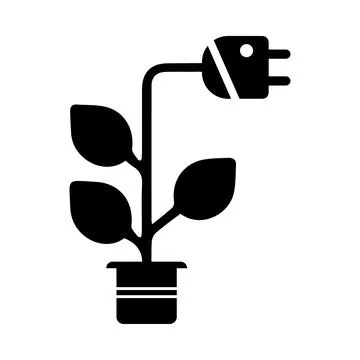 Plug, leaf, plant, tree, eco plug, plug with leaf icon Stock Illustration