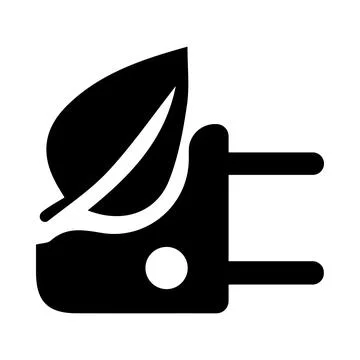 Plug, leaf, plant, tree, eco plug, plug with leaf icon Stock Illustration