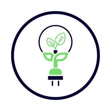 Plug, leaf, plant, tree, eco plug, plug with leaf icon Stock Illustration