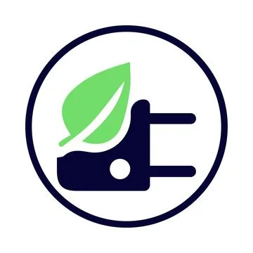 Plug, leaf, plant, tree, eco plug, plug with leaf icon Stock Illustration
