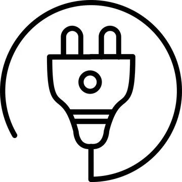 Plug Line Icon Design Stock Illustration