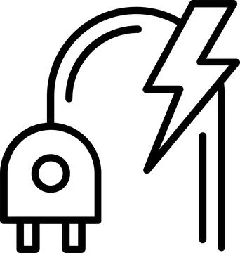 Plug Line Icon Design Stock Illustration