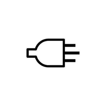 Plug Line Icon In Flat Style Vector For Apps, UI, Websites. Black Icon Vector Stock Illustration