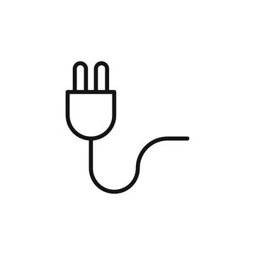 Plug logo sign vector outline Illustrazione stock
