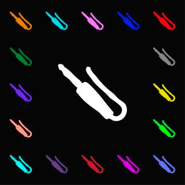 Plug, mini jack icon sign. Lots of colorful symbols for your design. Vector イラスト素材