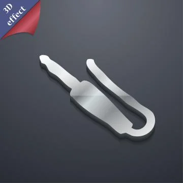 Plug, mini jack icon symbol. 3D style. Trendy, modern design with space for y Stock Illustration