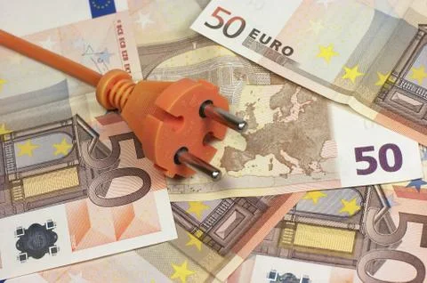 Plug over euro notes Stock Photos