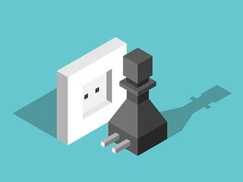 Plug pawn, wall outlet Stock Illustration