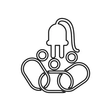 Plug people chain Commitment Teamwork Together Outline Logo Stock Illustration
