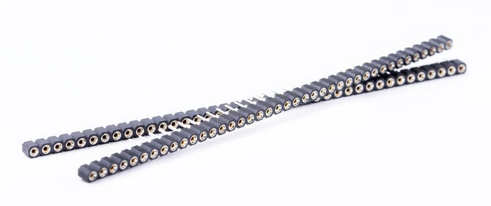 Plug-in pins for electronic components and arduino kits isolated on white Stock Photos