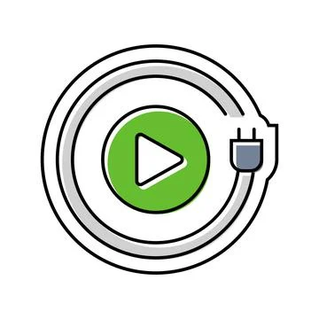 Plug play color icon vector illustration 스톡 일러스트