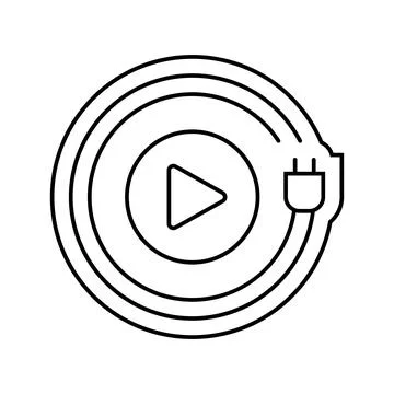 Plug play line icon vector illustration Stockillustratie