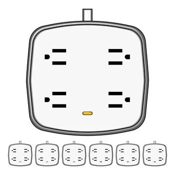 Plug power strip smart cartoon vector graphic Stock Illustration