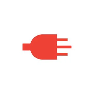 Plug Red Icon On White Background. Red Flat Style Vector Illustration. イラスト素材