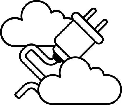Plug is shown with a cloud in the background Stock Illustration