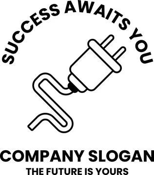 Plug is shown with a wire and prongs Stock Illustration