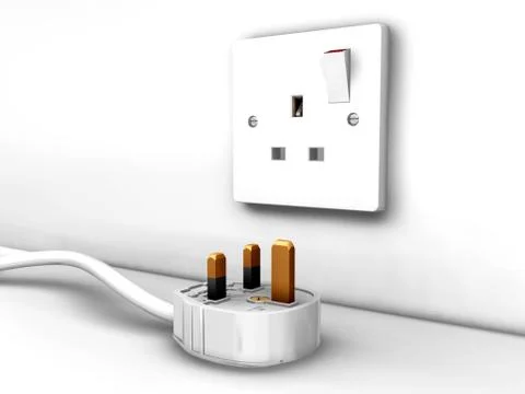 Plug socket and plug Stock Illustration