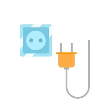 Plug socket. flat vector design illustration isolated Illustrazione stock