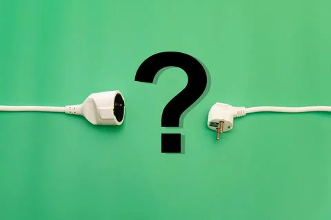 Plug socket on green background Illustrazione stock