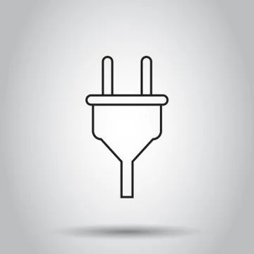 Plug socket icon in line style. Vector illustration on isolated background. B 스톡 일러스트